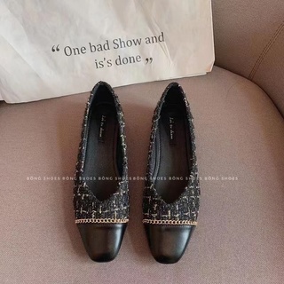 Giầy dạ kẻ tweed siêu xinh