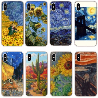 Ốp Điện Thoại Silicon Mềm Trong Suốt Chống Sốc Họa Tiết Tranh Sơn Dầu Van Gogh Cho Iphone xr x xs xs max