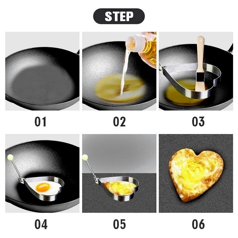 1/4 Khuôn Chiên Trứng Bằng Thép Không Gỉ