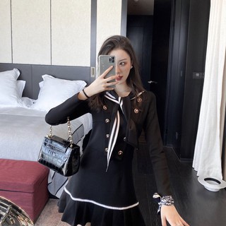 Đầm Thủy Thủ Ôm Dáng Đuôi Cá Đen