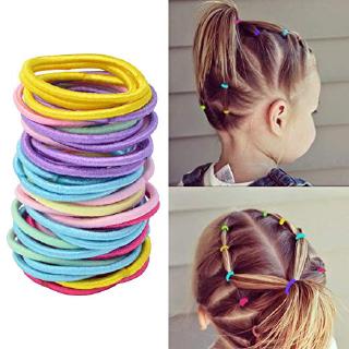 Set 50/100 Dây Cột Tóc Co Giãn Nhiều Màu Cho Bé Gái