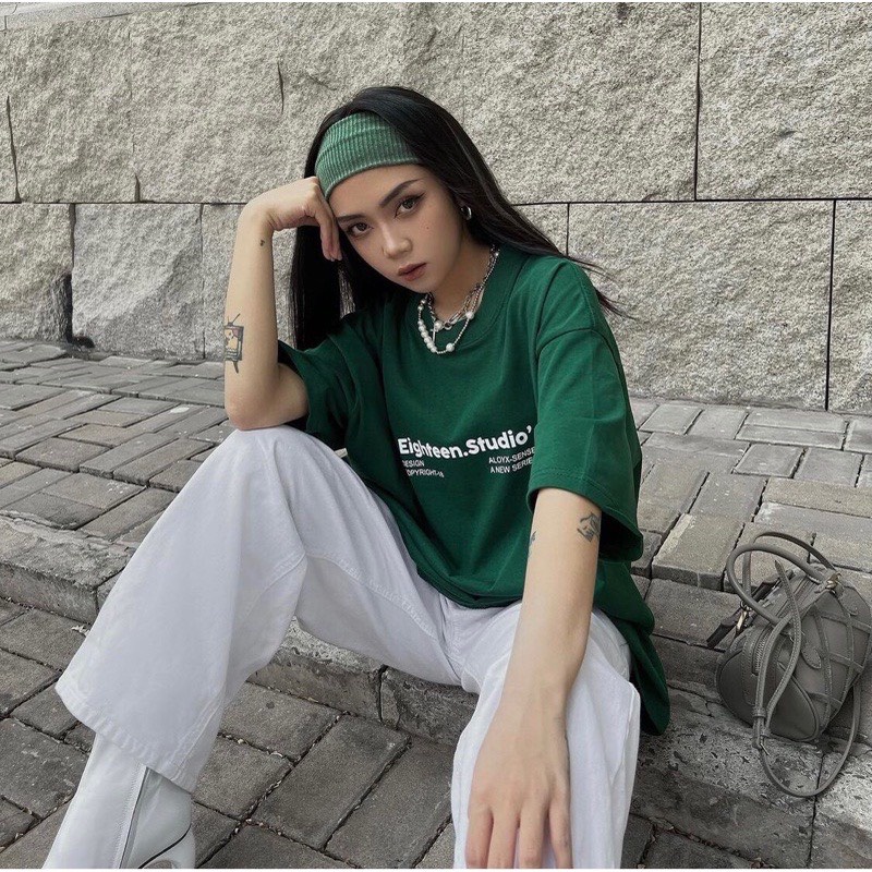 Set đồ đi chơi đi học áo thun EIGH form rộng phối quần kaki dài trơn ống rộng trẻ trung cá tính GUZ