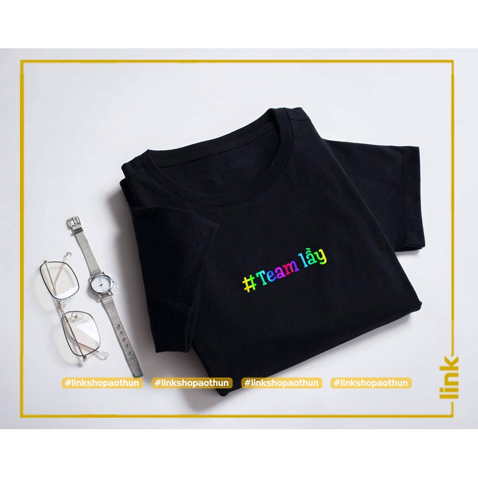 Áo Hashtag Team Lầy Lội phản quang 7 màu tay lỡ unisex (Đen)