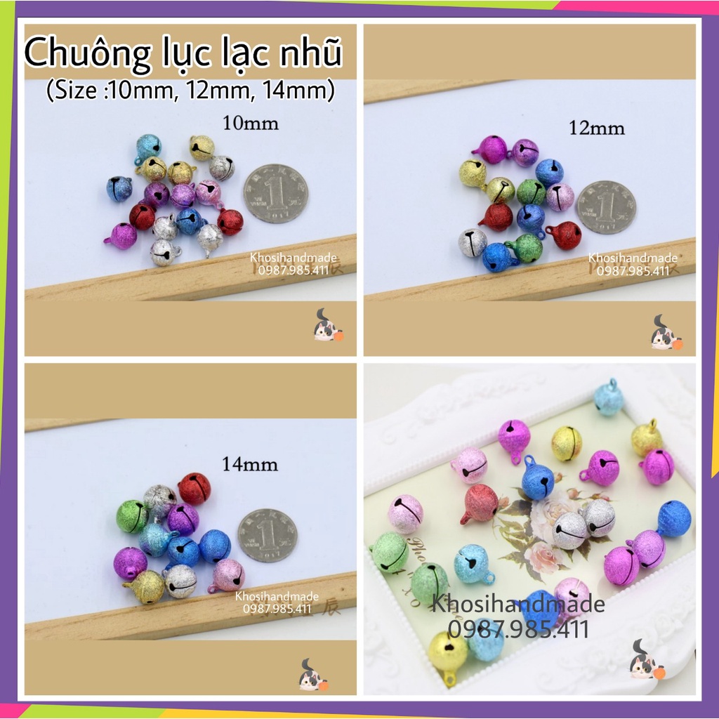 Chuông lục lạc nhũ nhiều size