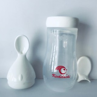 Bình thìa ăn dặm silicon cho bé Kichilachi 125ml có vạch chia ml tiện dụng
