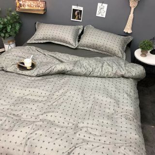 Bộ Chăn Ga Gối Dấu Cộng Cotton Poly