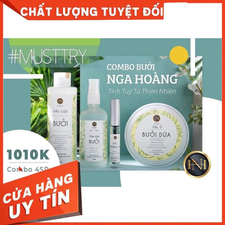 Bộ Bưởi Nga Hoàng 4 món (Dầu gội+Tinh Dầu+Gel ủ bưởi+Gel mi) | BigBuy360 - bigbuy360.vn