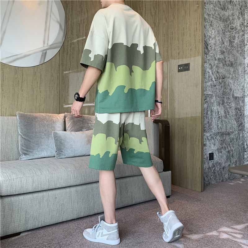 ⚡ MẶC LÀ THÍCH ⚡ Bộ Đồ Thể Thao - Quần Áo Mặc Nhà Mùa hè Nam Nữ Unisex phối màu loang tầm mây Cao Cấp mẫu mới 2021