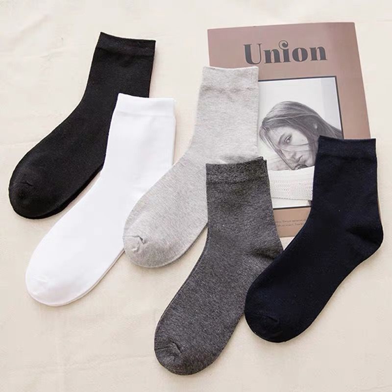 Vớ Nam Cổ Cao Vừa Và Dài Thấm Hút Mồ Hôi Màu Sắc Đơn Giản Bốn Mùa