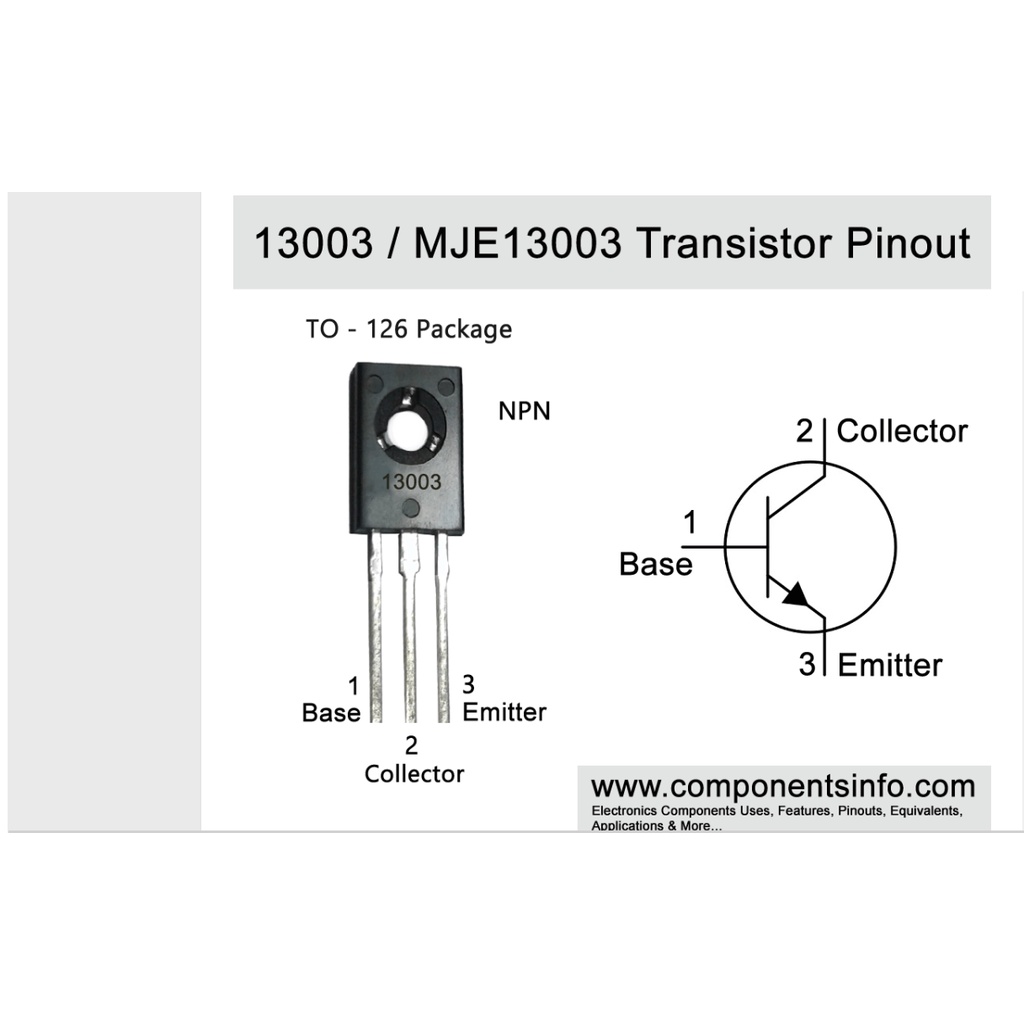 Transitor MJE 13003  E13003 chất lượng cao  To-126 NPN 400V1.5 A