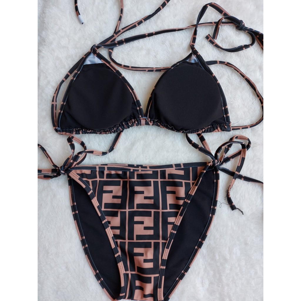 Bikini hai mảnh sexy tam giác nâu họa tiết chữ z đẹp ( Hàng loại 1)