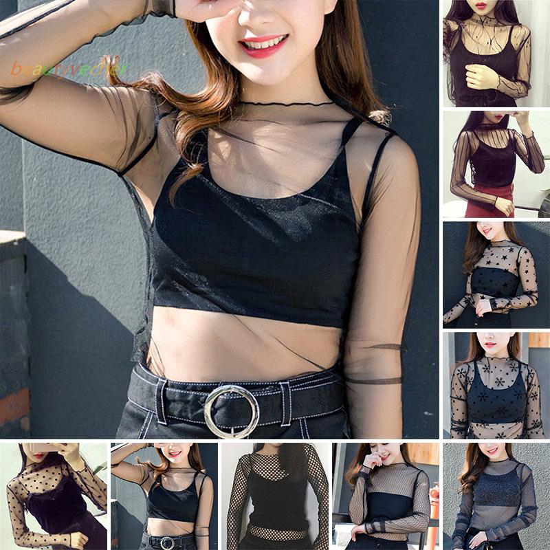 Áo ren dài tay xuyên thấu quyến rũ dành cho nữ