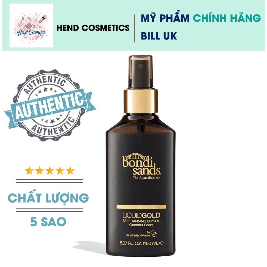 Dầu khô tạo màu nâu tạm thời Bondi Sands Liquid Gold Self Tanning Oil 150ml