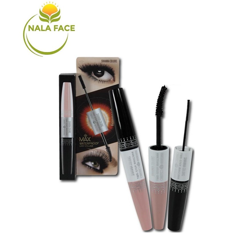 Mascara Không Thấm Nước Dày & Tơi Mi 2 đầu Sivanna Colors Two-Step Mascara 6x