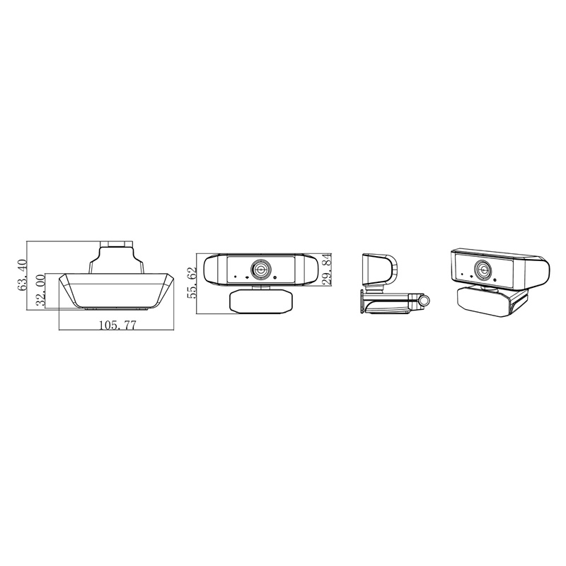 Webcam USB 2K kèm giá đỡ micro cho máy tính để bàn/laptop | BigBuy360 - bigbuy360.vn