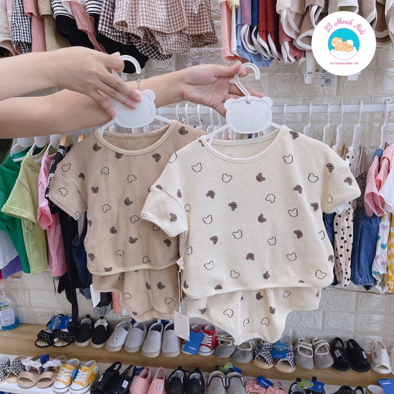 Bộ đồ gấu style Hàn kèm ảnh thật, bộ đồ gấu cho bé trai và bé gái