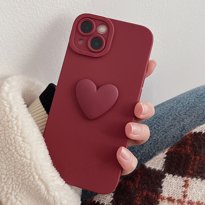 Ốp Điện Thoại Silicon Mềm Bảo Vệ Camera Chống Sốc Họa Tiết Trái Tim Dành Cho iPhone 11 Pro Max X XR XS Max