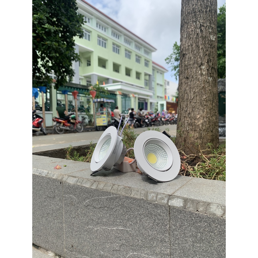 Đèn âm trần xoay góc chiếu combo 5 bóng đèn led âm trần công suất 5w chip cob đế tản nhiệt BH 12 tháng
