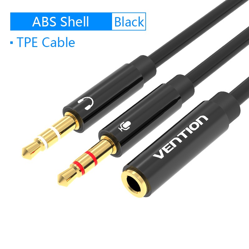 Cáp chuyển đổi jack âm thanh tai nghe sang cổng âm thanh và micro 3.5mm cho máy tính