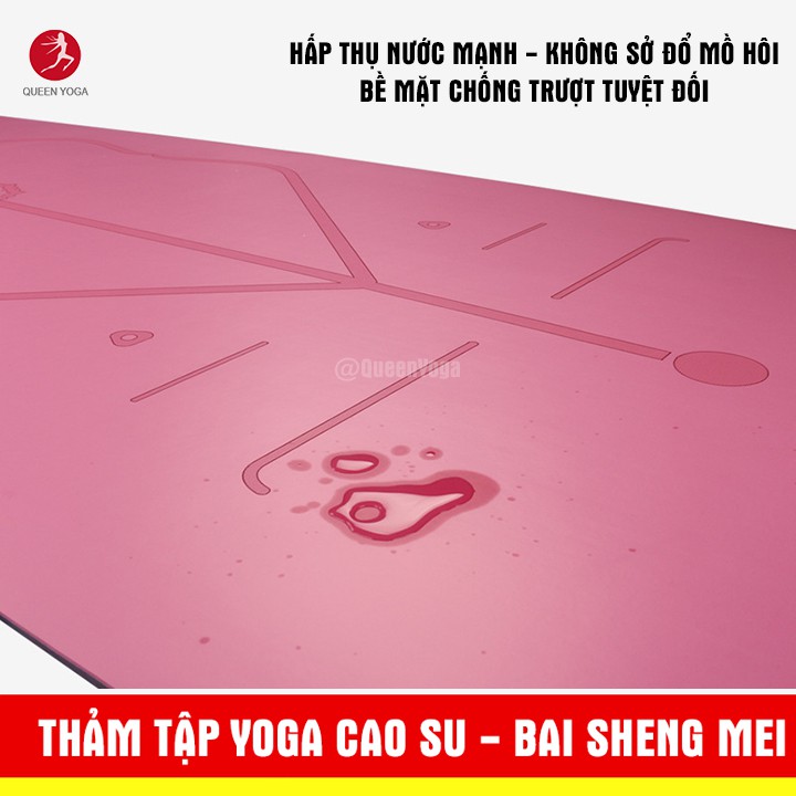 Thảm Tập Yoga Định Tuyến Cao Su Tự Nhiên PU Chống Trượt BAI SHANG MEI Cao Cấp - Tặng Túi Đựng Và Dây Đeo Thảm