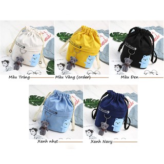 [Mã TIEM0350 -3K ĐH 50K] BALO gấu xanh cute nhiều màu sắc - Tặng kèm gấu xám xinh xắn