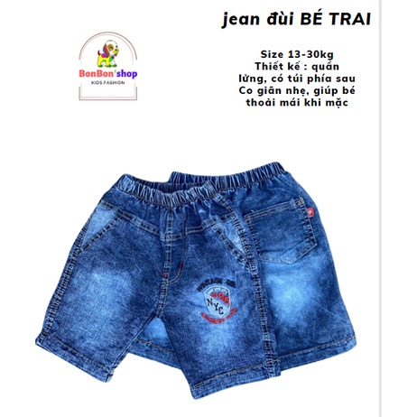 (13-35kg)quần jean đùi lửng cho bé trai mềm đẹp