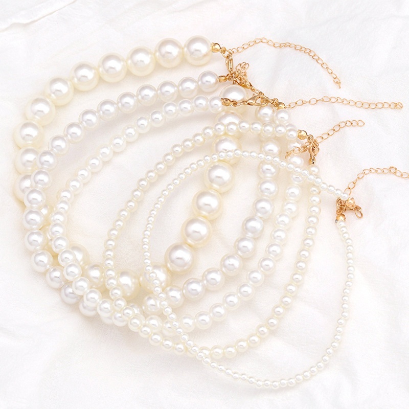 Vòng cổ choker đính ngọc trai nhân tạo hình vỏ sò tròn màu trắng dễ thương cho nữ