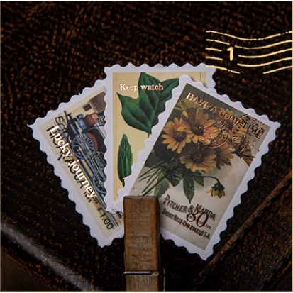 Sticker vintage phong cảnh tem hoa cổ điển trang trí sổ dán mũ bảo hiểm dán tường dán laptop set 30 miếng HD241-K72