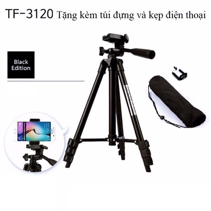 Giá đỡ điện thoại Tripod 3 chân  -kèm kẹp điện thoại-điều khiển remote tương thích với nhiều dòng máy điện thoại