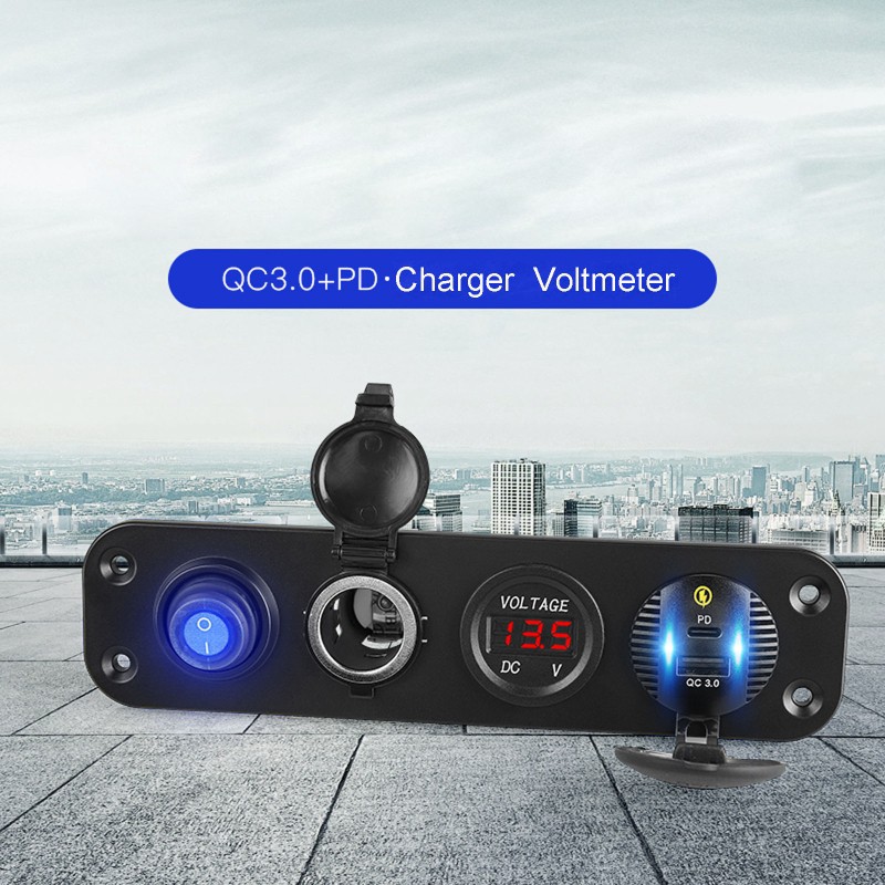 Củ Sạc Wili Car Qc3.0 Usb Type C Pd Led Vôn Kế 12v