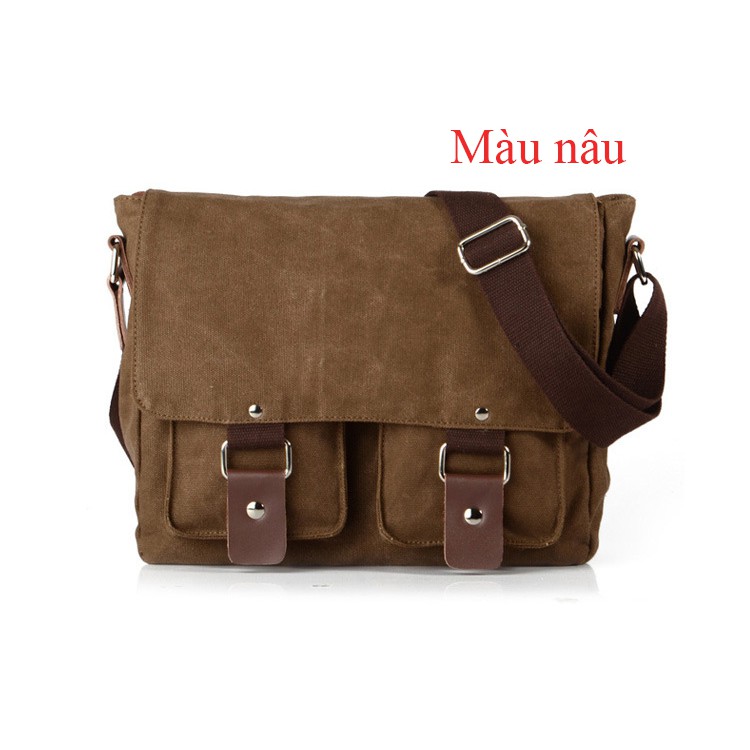 Túi máy ảnh vải canvas phối da Muchuan