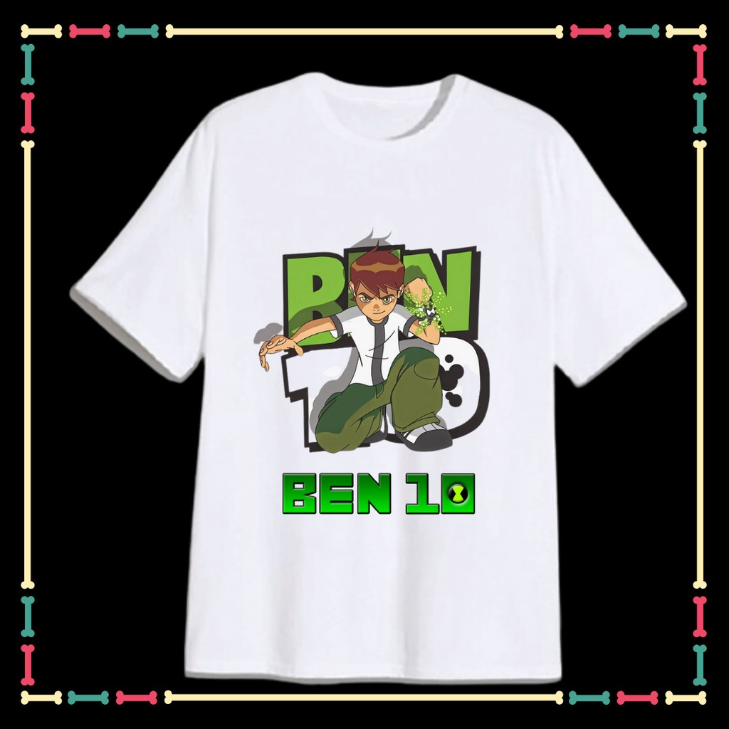 Áo Ben 10 tay ngắn phông rộng cổ tròn đủ size áo cho bé trai