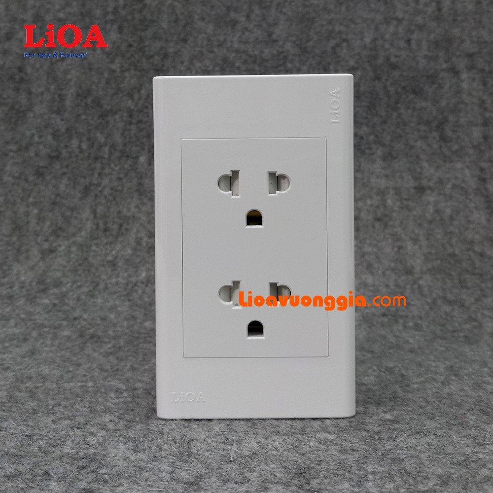 LiOA Chính Hãng Combo ổ cắm điện đôi 3 chấu LiOA 16A 3520W - Lắp nổi