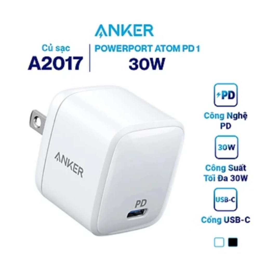 Củ Sạc Anker PowerPort Speed PD 30W - A2017 USB-C Chính Hãng