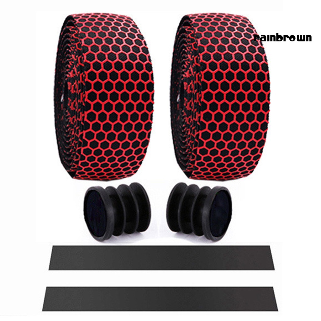 Bộ 2 Băng Quấn Tay Lái Xe Đạp Thiết Kế Kiểu Tổ Ong Thoáng Khí Mềm Mại Kèm Chốt Cắm