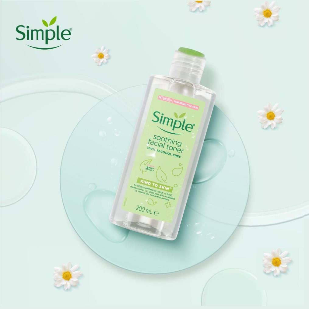 Nước hoa hồng Simple Toner làm dịu và cân bằng độ ẩm cho da 200ml Mới nhất