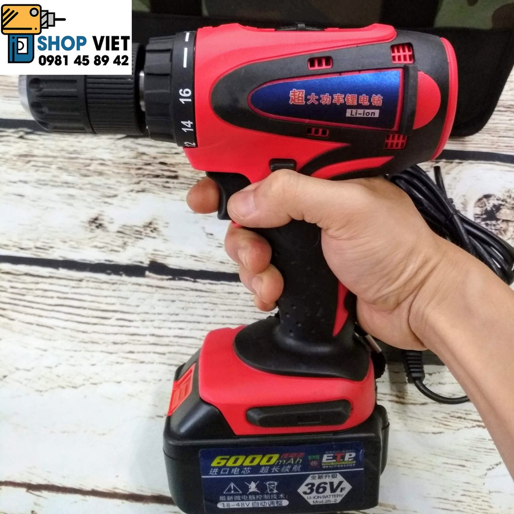 SV Bộ máy khoan 18V Liion Cordless 2 chức năng cao cấp