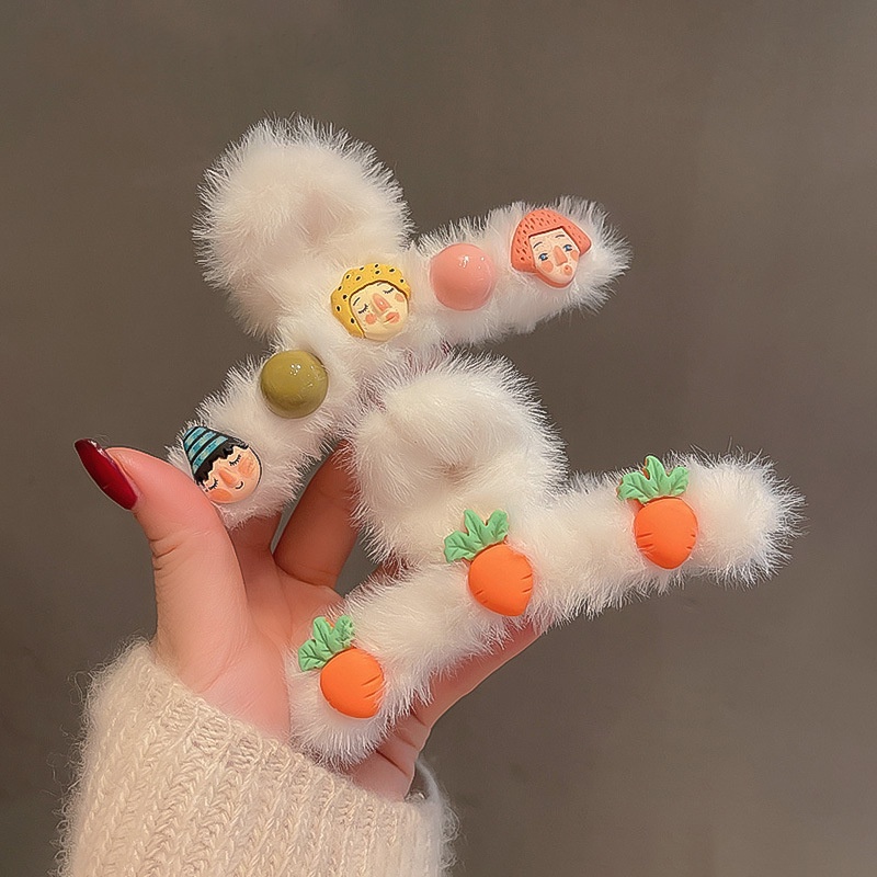 Kẹp Tóc Hình Gấu Bằng Lông Nhung Dễ Thương Xinh Xắn Cho Nữ