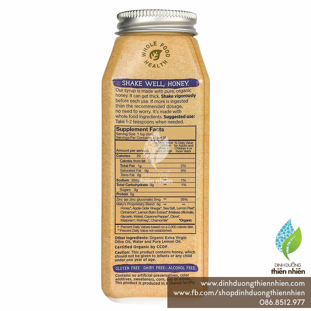 Mật Ong Thảo Dược Maty's Organic Honey 177ml