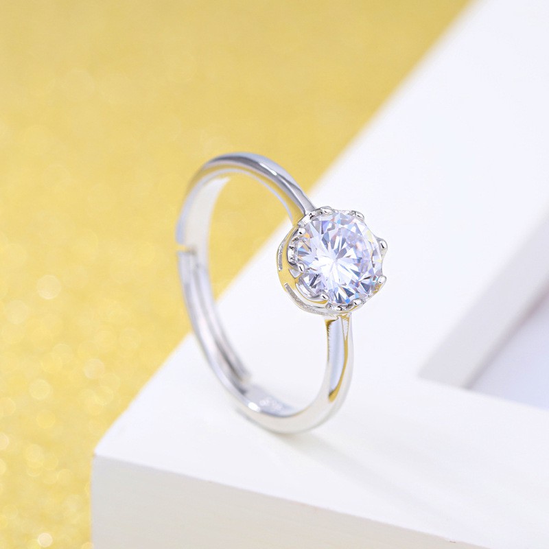Nhẫn Mạ Bạc 925 Đính Kim Cương Nhân Tạo 15 Kiểu