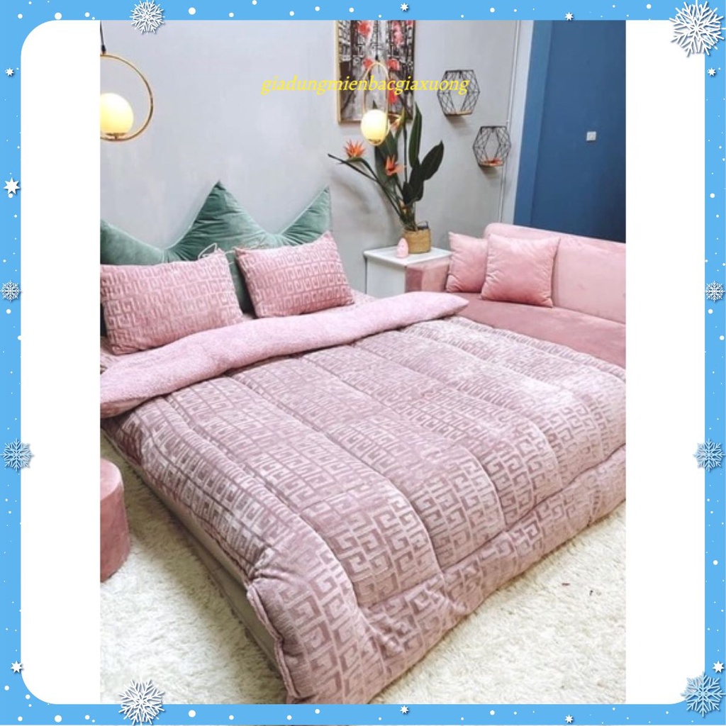 Chăn Lông Cừu LUXURY CLASSIC Họa Tiết Chữ Vạn, Chăn Cừu Cao Cấp Kích Thước 2m x2m3 - Hàng Loại 1