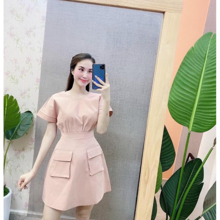 (Kho Sỉ Nam Đinh) VÁY KAKI MỀM TÚI HỘP HỒNG