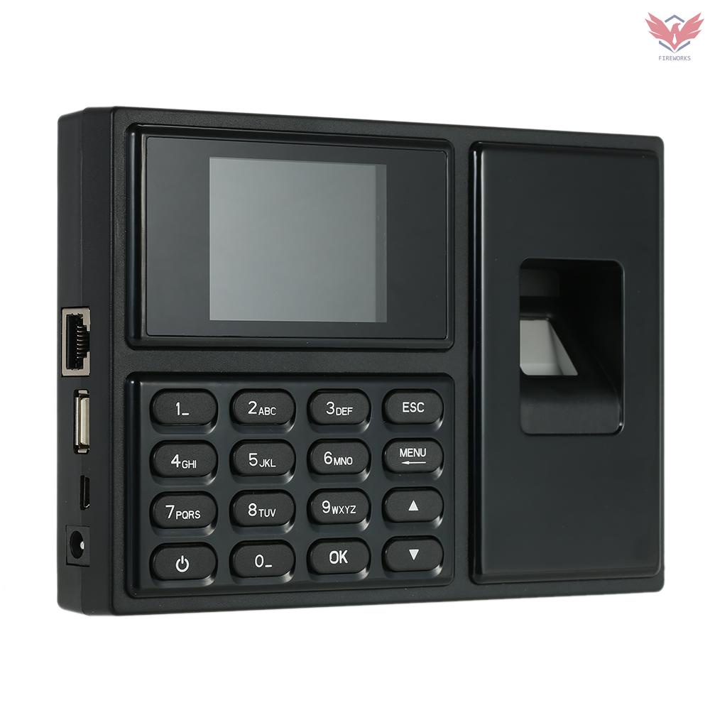 Fir Intelligent Biometric Fingerprint Password Attendance Machine Employee Checking-in Recorder 2.4 inch TFT LCD Screen DC 5V Time Attendance Clock