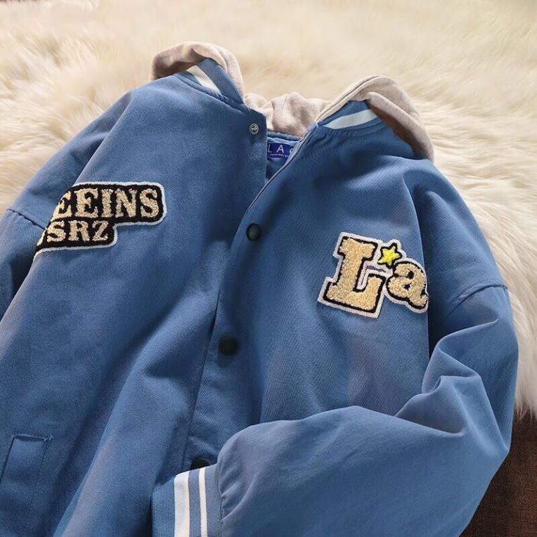 Áo Khoác Bomber Logo LA HotTrend Kiểu Dáng Hàn Quốc Ullzang Unisex nam Nữ( Hàng Sẵn)