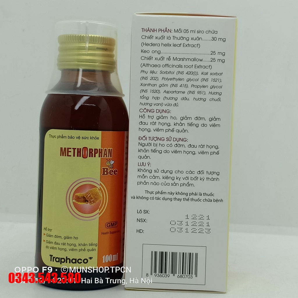 Siro ho METHORPHAN Bee chai 100ml