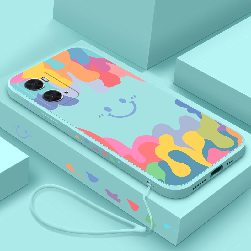 Ốp Điện Thoại Samsung S22 Ultra / S21 Ultra / Note20Ultra Silicon Mềm Hình Mặt Cười Có Dây Đeo Cho