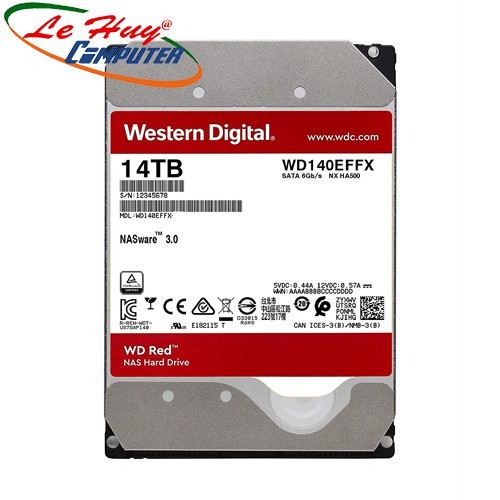 Ổ cứng HDD Western Red Plus 14TB 3.5inch SATA 3 Cache 512MB WD140EFFX