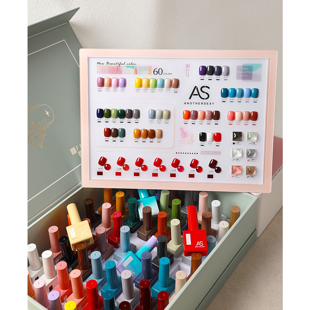 [ Có Sẵn ] Set Sơn Gel AS 60 Màu HOT 2021 . Tặng Kèm Base Top , Bảng Màu