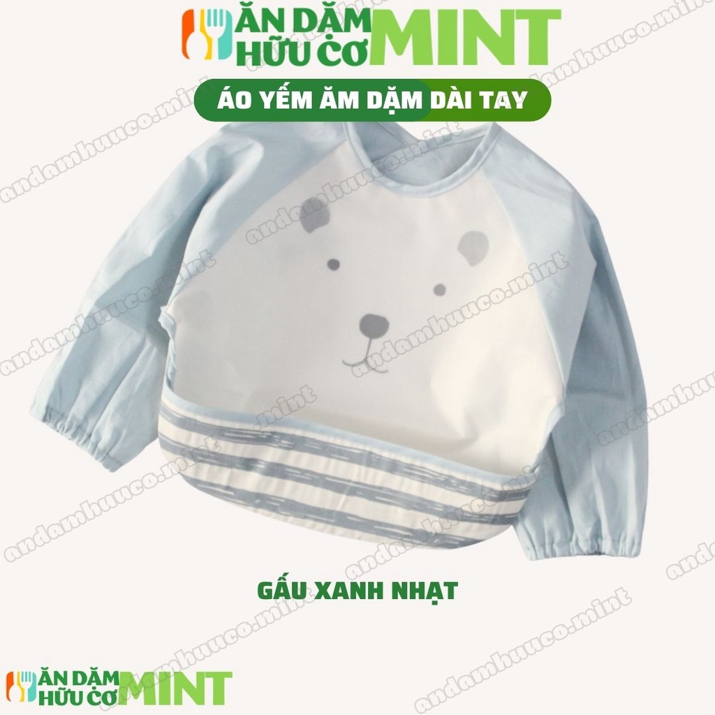 Áo yếm ăn dặm dài tay yếm ăn dặm chống thấm cho bé từ 6m+ Ăn dặm hữu cơ Mint