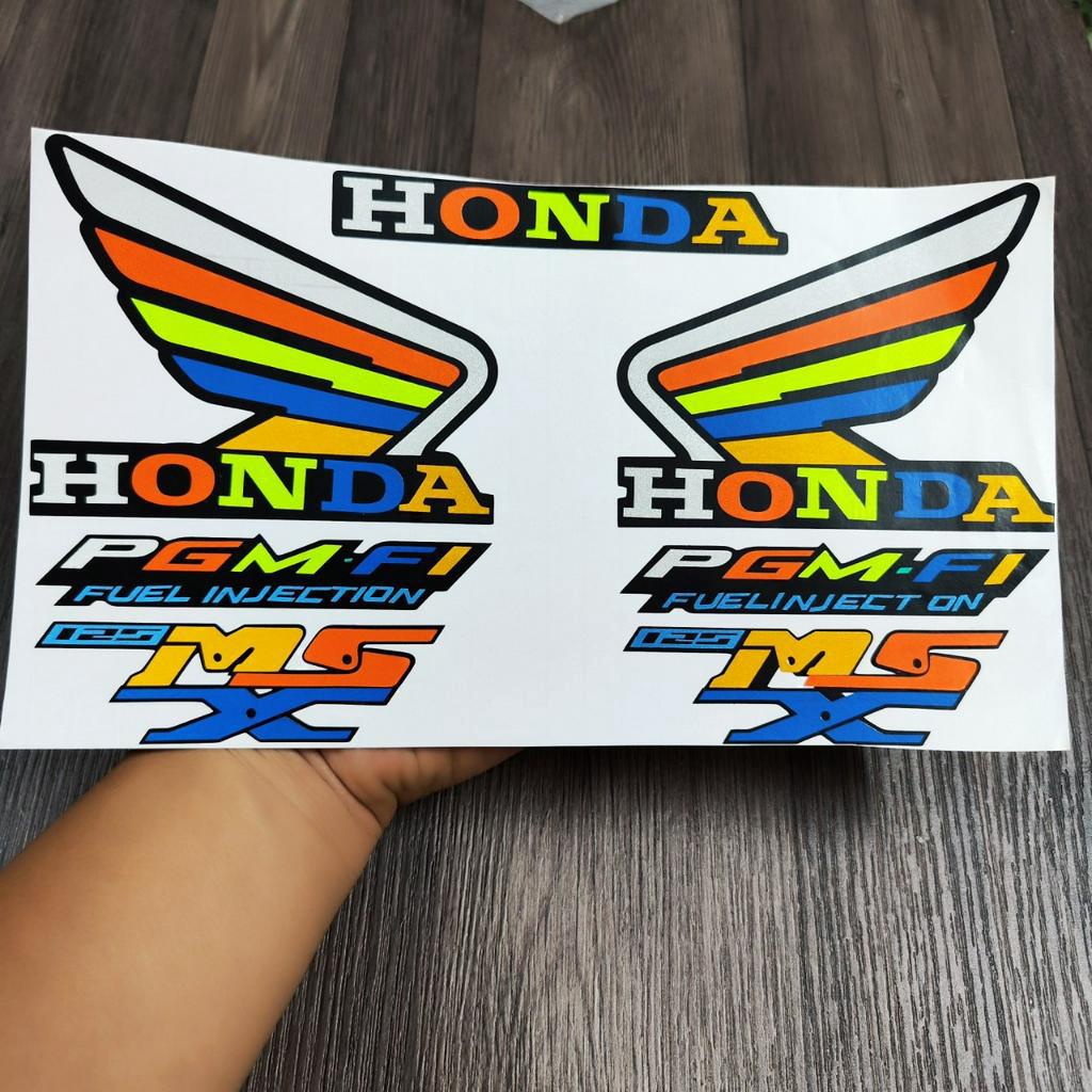 (HCM) Bộ tem trang trí xe MSX 125 độc lạ - tem logo cánh chim WINGS, PGM-FI, MSX125 độ 7 màu